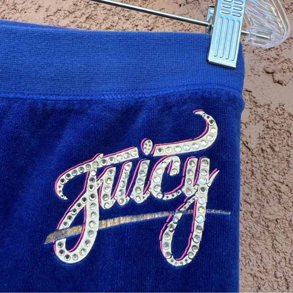 Juicy‎ Couture Jogger Pants Women's Size XS Blue Velour w Back Pockets Cozy Y2K - Picture 4 of 17